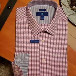 Egara pink/ plaid pattern dress shirt